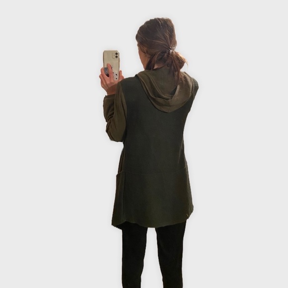 Free People Army Green Cardigan Lightweight Coat - Picture 4 of 10